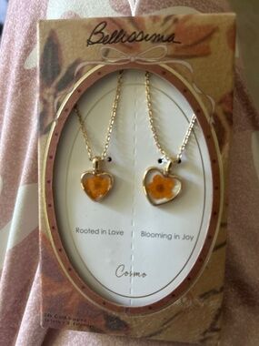 NWT Bellissima Pressed Flower Necklaces